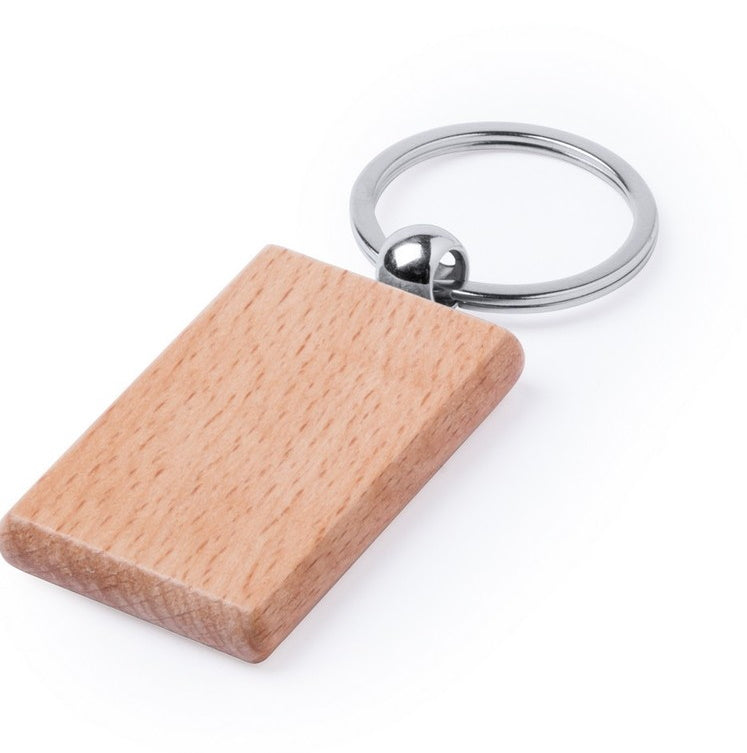 Custom Wooden Rectangular Keyring - Laser Engraved Set Of 24
